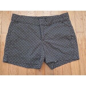 Banana Republic Womens Print Clean Geometric Shorts Black White 100% Cotton Sz 4